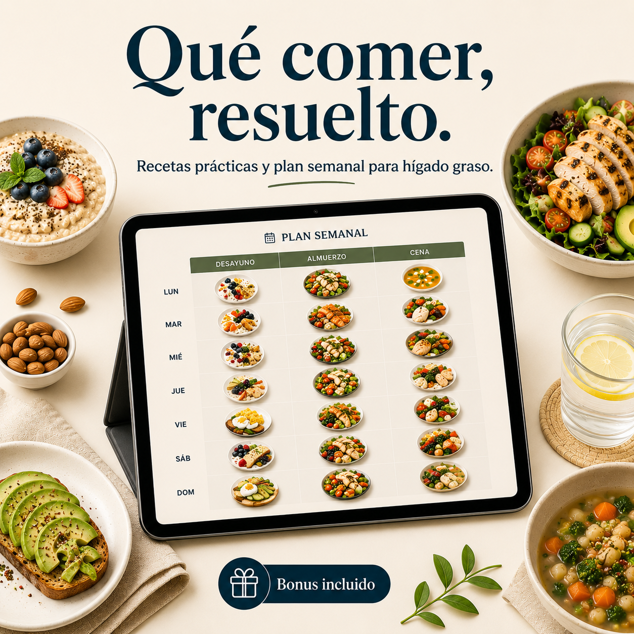 ⚡ Tu Semana Resuelta: Alimentación para Hígado Graso + Bonus de regalo